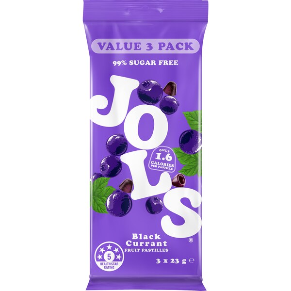 Jols Sugar Free Pastilles Blackcurrant 3 pack