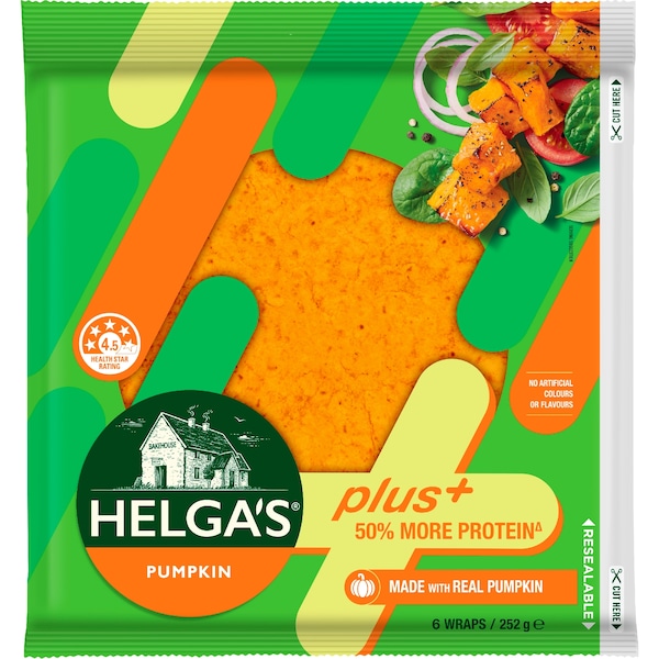 Helga's Plus Protein Pumpkin Wraps 6 pack