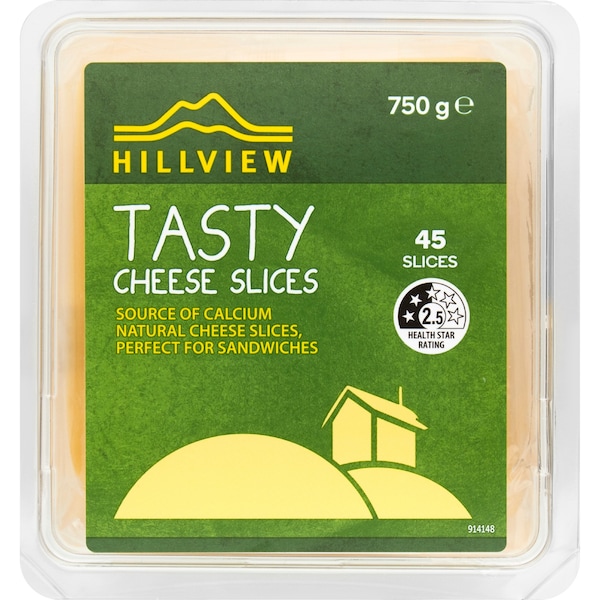 Hillview Tasty Cheese Slices 750g
