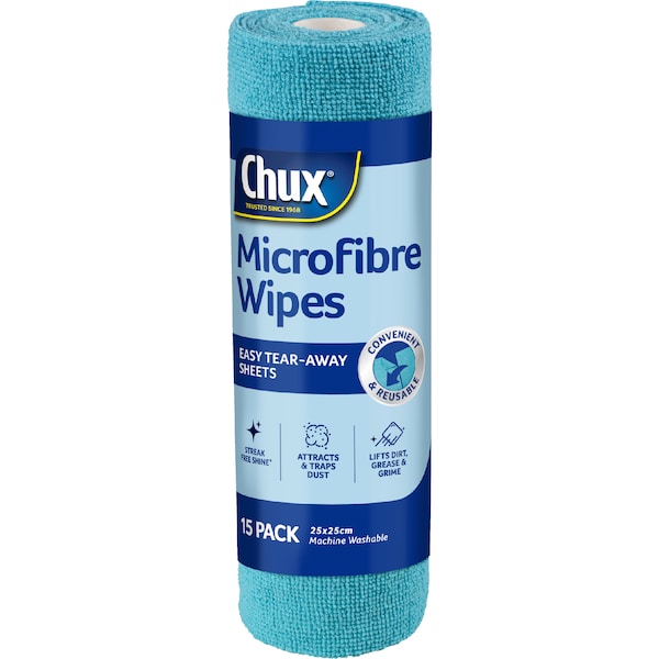 Chux Microfibre Tear-Away Wipes 15 pack