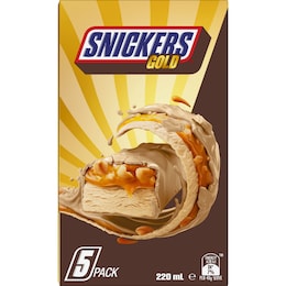 Snickers Gold Frozen Dessert Bar 5 pack – Woolworths