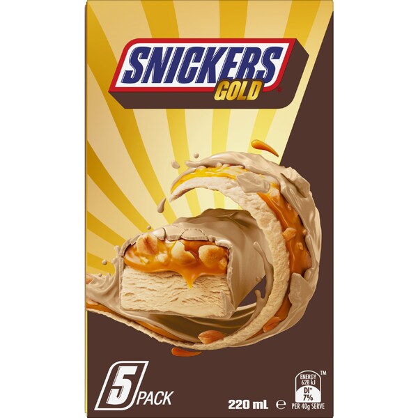 Snickers Gold Frozen Dessert Bar 5 pack