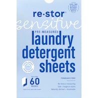 Restor Sensitive Pre-Measured Laundry Detergent Sheets