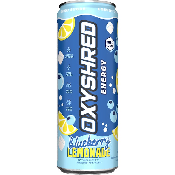 OxyShred Energy Drink Blueberry Lemonade 355mL