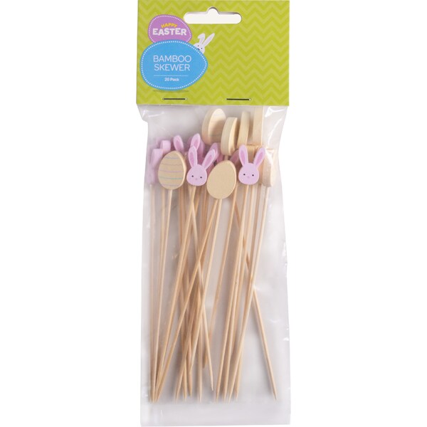 Easter Bamboo Skewers Eggs & Bunnies 20 pack