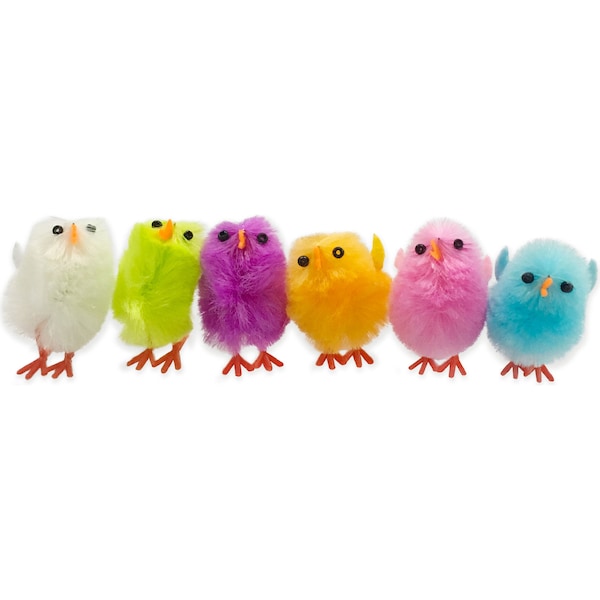 Easter Mini Chick Decorations Multi Coloured 6 pack