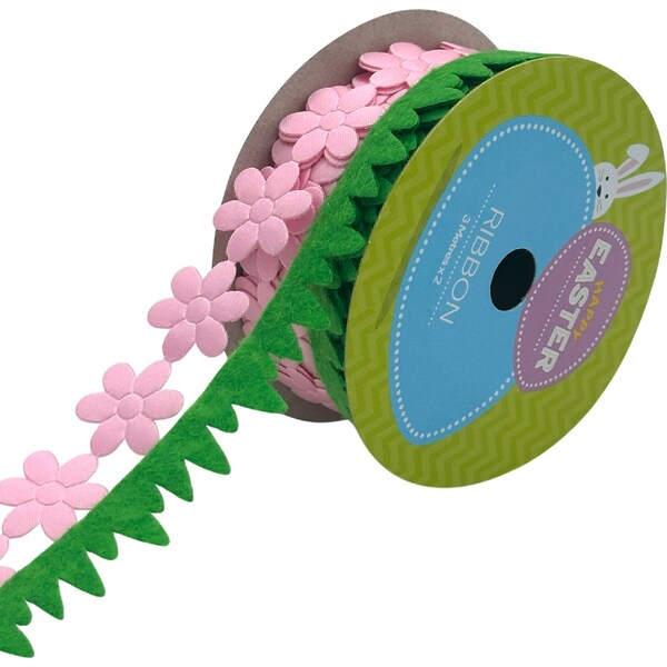 Easter Large Ribbon Daisies & Grass 3m 2 pack