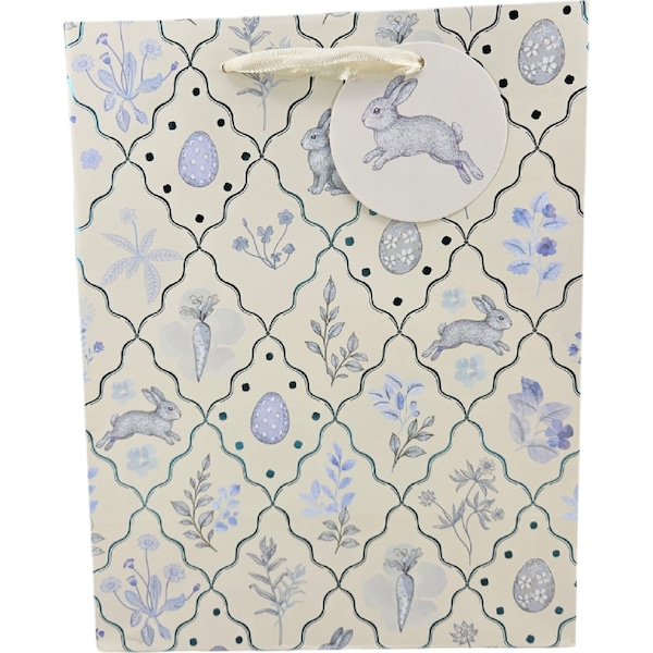 Easter Medium Gift Bag Blue Floral each