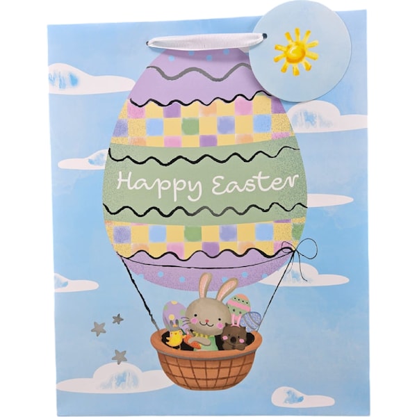 Easter Large Gift Bag Hot Air Balloon each