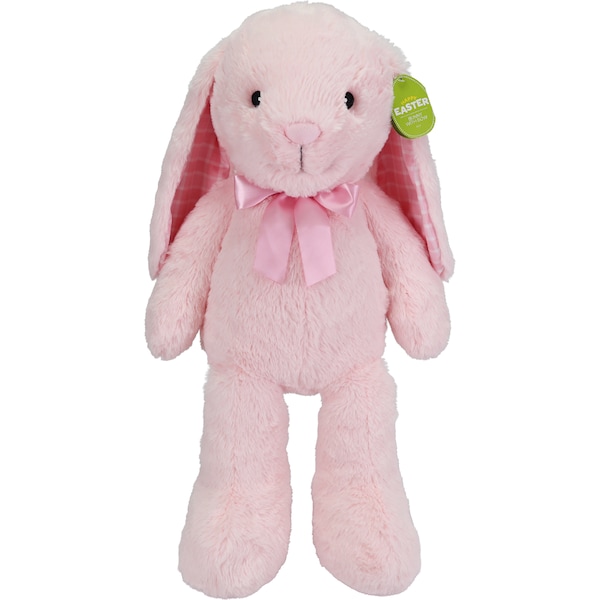 Easter Plush Bunny With Bow Pink each