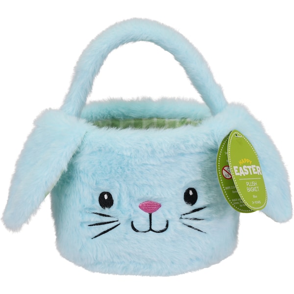 Easter Plush Basket Blue each