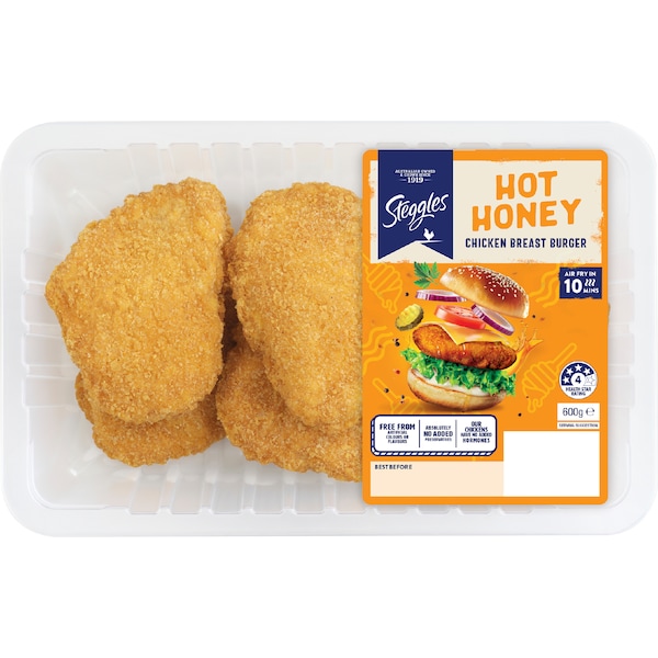 Steggles Hot Honey Chicken Breast Burger 600g