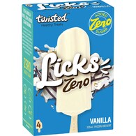 Twisted Healthy Treats Licks Zero Frozen Dessert Vanilla