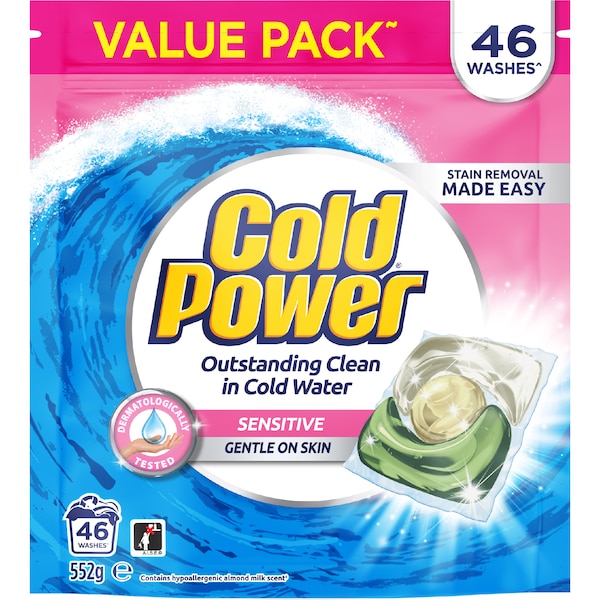 Cold Power Sensitive Laundry Detergent Capsules 46 pack