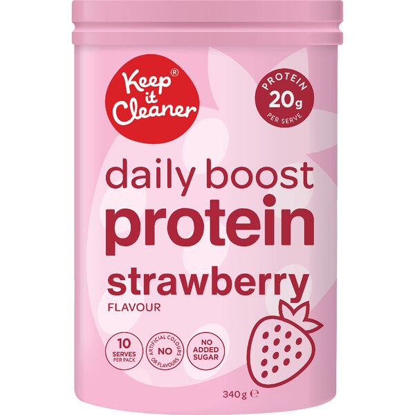 Keep It Cleaner Daily Boost Protein Powder Strawberry 340g