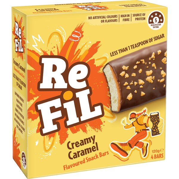 ReFil Creamy Caramel Flavoured Snack Bars 4 pack