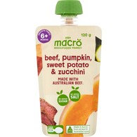 Macro Baby Food Pouch Beef Sweet Potato & Zucchini 6+ Months