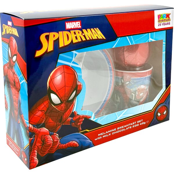 Park Avenue Spiderman Breakfast Set With Milk Chocolate Egg 40g