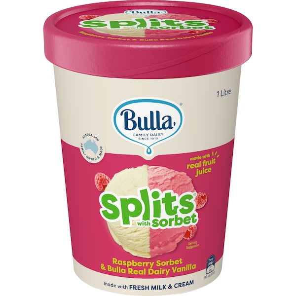 Bulla Splits Sorbet Tub Raspberry 1L