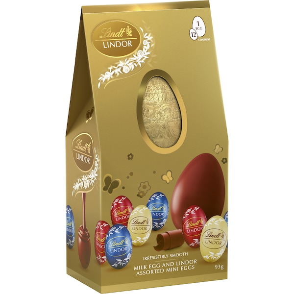 Lindt Easter Milk Egg & Lindor Assorted Mini Eggs 93g