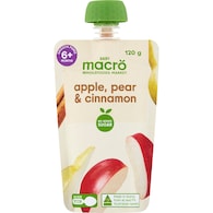 Macro Baby Food Pouch Apple Pear & Cinnamon 6+ Months