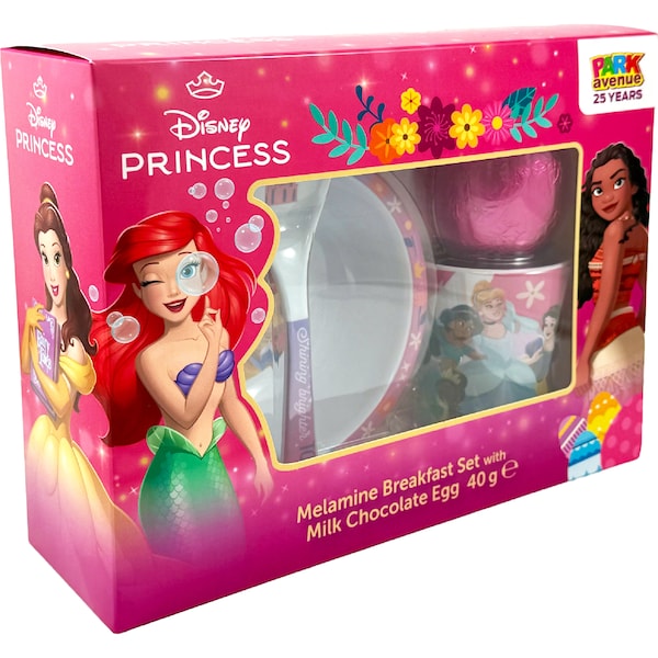 Park Avenue Disney Princess Breakfast Set With Milk Chocolate Egg 40g