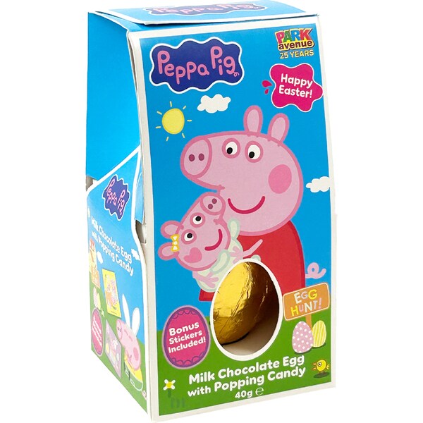 Park Avenue Peppa Pig Milk Chocolate Egg With Popping Candy 40g