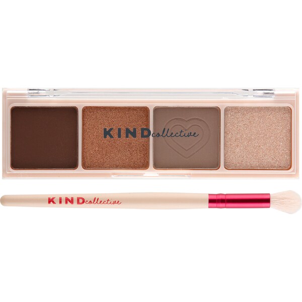 KIND Collective Eyeshadow Palette With Brush Golden Hour 1.4g x 4 pack