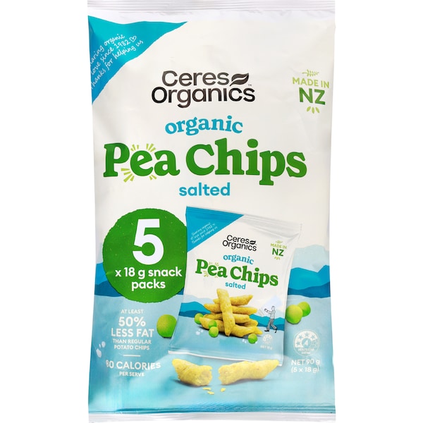 Ceres Organics Pea Chips Salted 18g x 5 pack