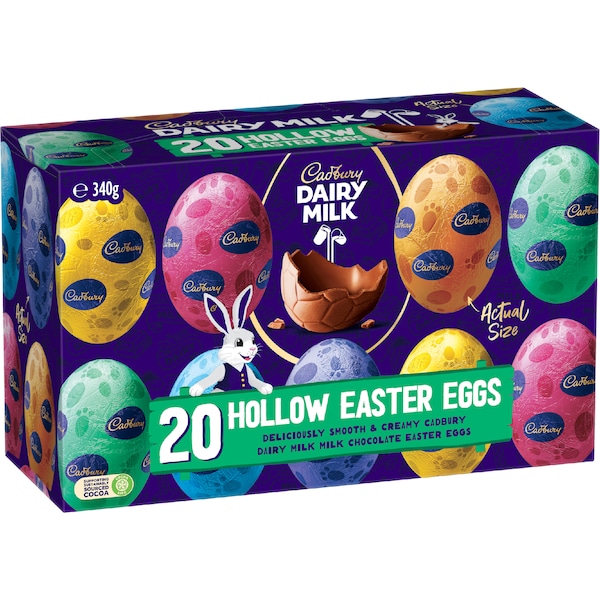 Cadbury Dairy Milk Hollow Easter Eggs 20 pack