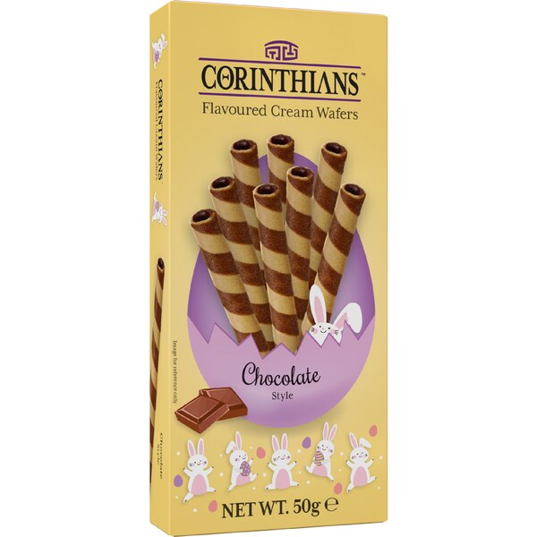 Corinthians Easter Flavoured Cream Wafers Chocolate 50g