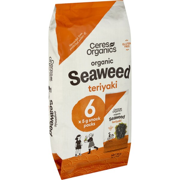 Ceres Organics Seaweed Snack Teriyaki 5g x 6 pack