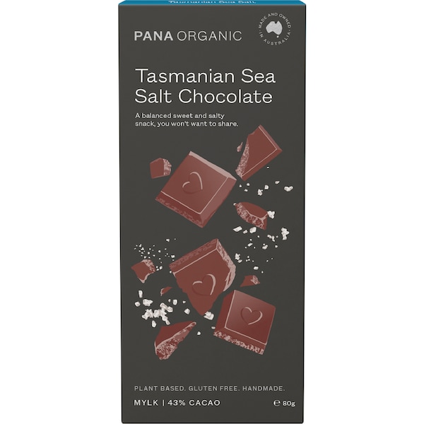 Pana Organic Tasmanian Sea Salt Chocolate Block 80g