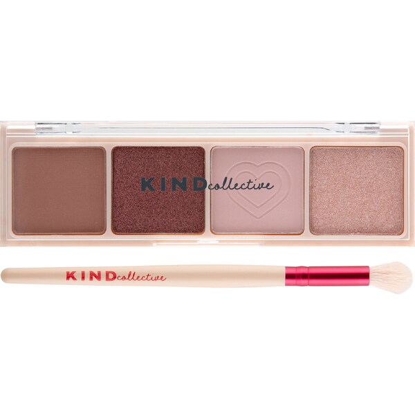 KIND Collective Eyeshadow Palette With Brush Blush Hour 1.4g x 4 pack