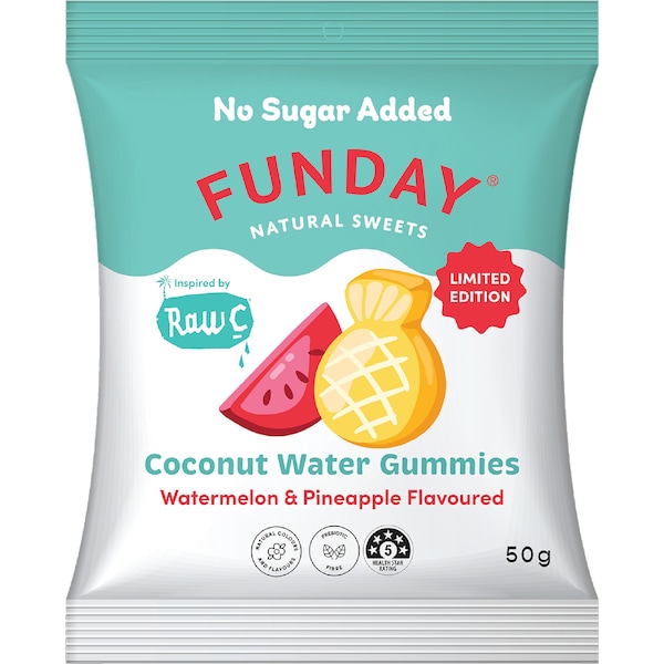 Funday X Raw C Fruity Coconut Water Gummies 50g