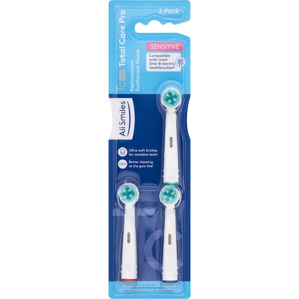 All Smiles Replacement Toothbrush Heads Sensitive 3 pack