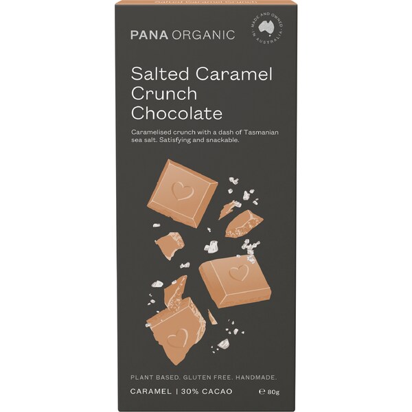 Pana Organic Salted Caramel Crunch Chocolate Block 80g