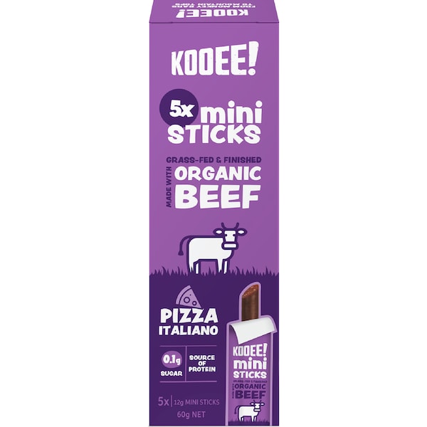 Kooee Mini Sticks Organic Beef Pizza Italiano 5 pack
