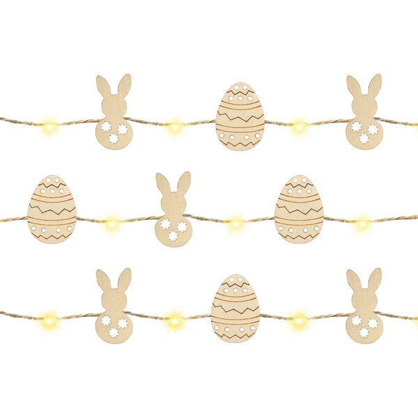 Mirabella Easter Wire Lights Wooden 1.4m each