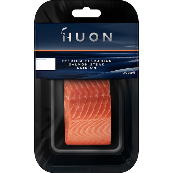 Huon Premium Salmon Steak Skin On 200g