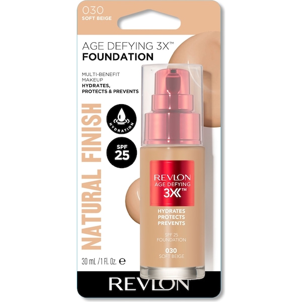 Revlon Age Defying 3X Foundation Natural Finish Soft Beige 30mL