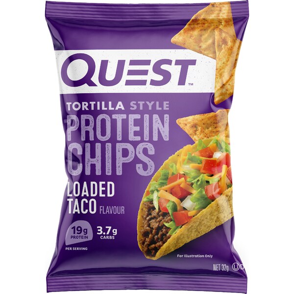 Quest Tortilla Style Protein Chips Loaded Taco Flavour 32g