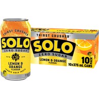 Solo Zero Sugar Lemon Orange Soft Drink Cans
