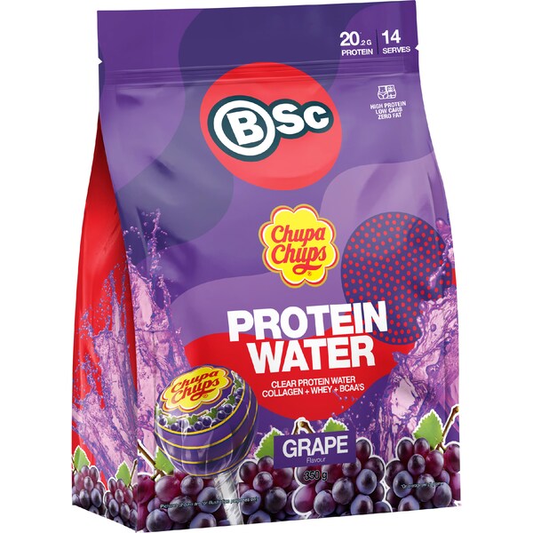 BSc x Chupa Chups Protein Water Grape 350g
