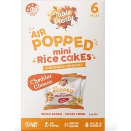 Table Of Plenty Air Popped Mini Rice Cakes Cheddar Cheese Snack 6 pack – Woolworths