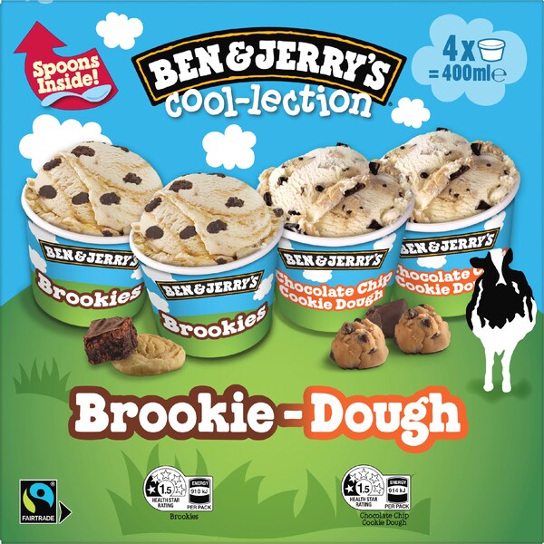 Ben & Jerry's Cool-lection Mini Brookie Dough Tubs 4 pack
