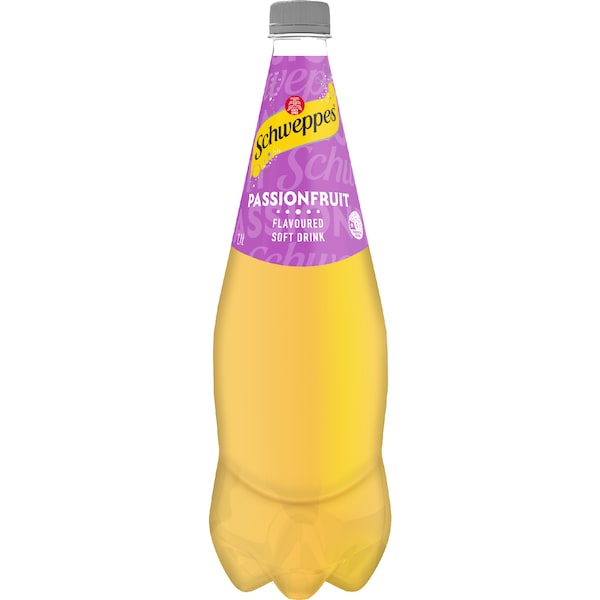 Schweppes Passionfruit Soft Drink Bottle 1.1L