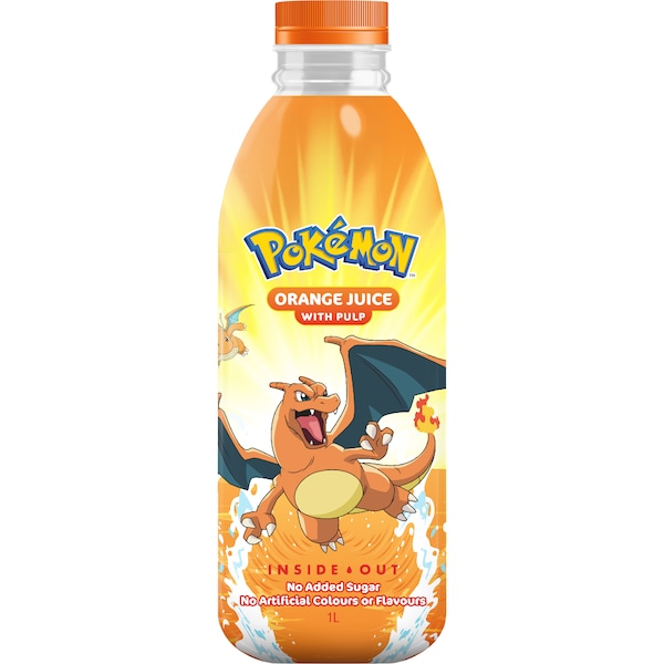 Inside Out Pokemon Orange Juice With Pulp 1L
