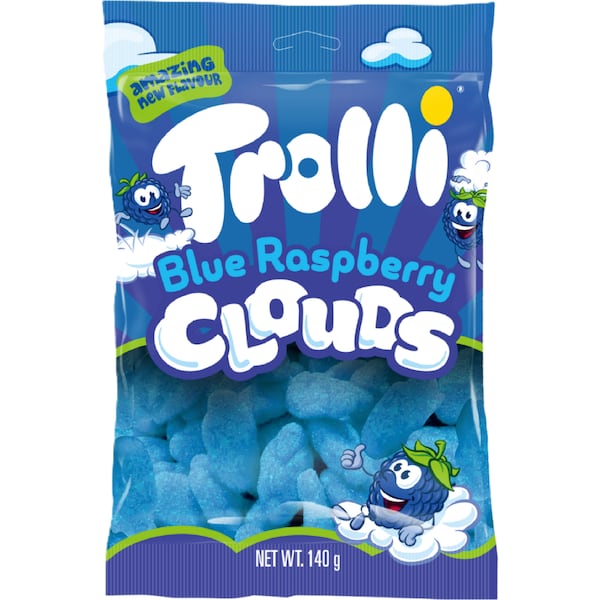 Trolli Blue Raspberry Cloud Lollies 140g