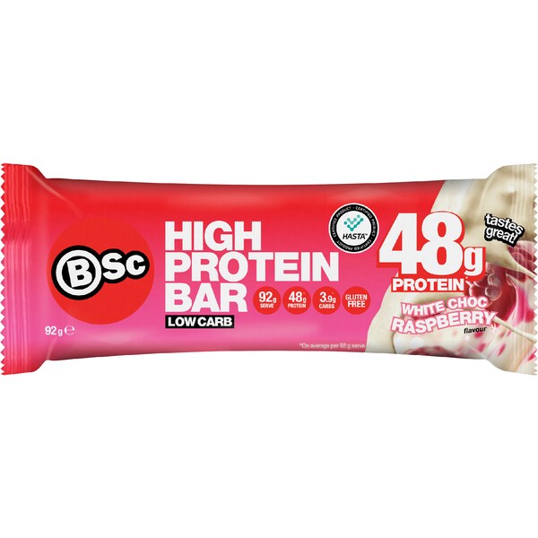 BSc High Protein Bar White Choc Raspberry 92g